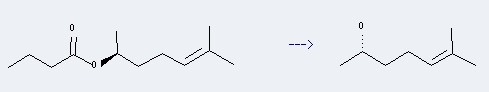 5-Hepten-2-ol,6-methyl-,(2S)- can be prepared by (S)-6-methyl-5-hepten-2-yl butyrate.